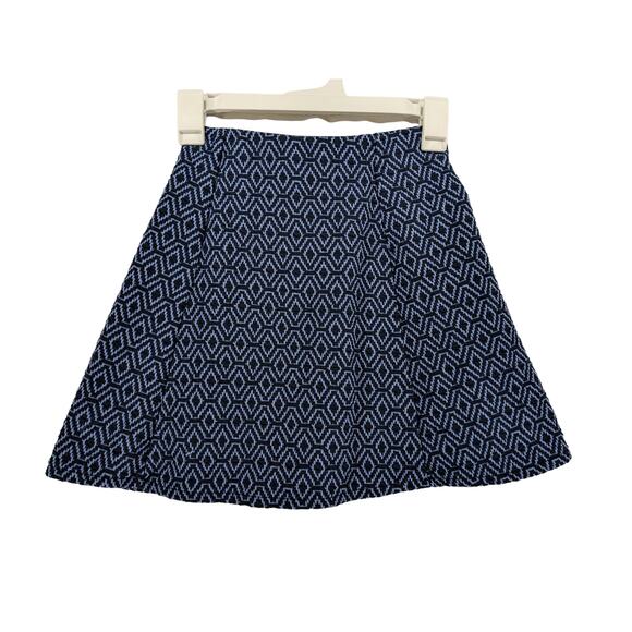 Zara Trafaluc Short ALine Skirt‎ Small Navy Geometric Pleated Micro Mini Flowy - Picture 1 of 9